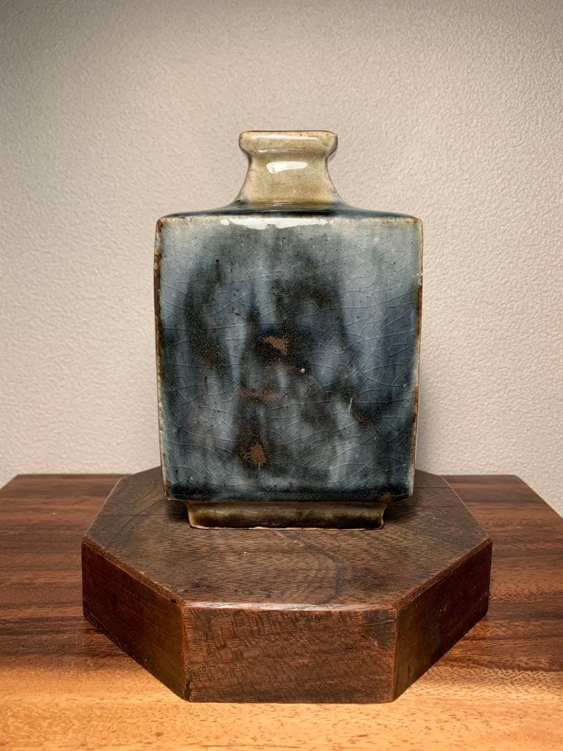 河井武一 呉須釉扁壺 民藝 河井寛次郎 河井久