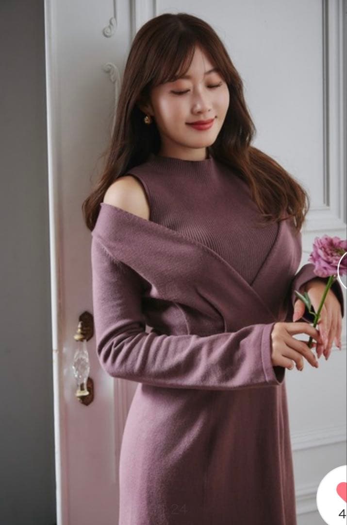 ワンピース herlipto Cache-Coeur Layered Knit Dress