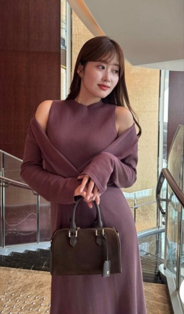 ワンピース herlipto Cache-Coeur Layered Knit Dress