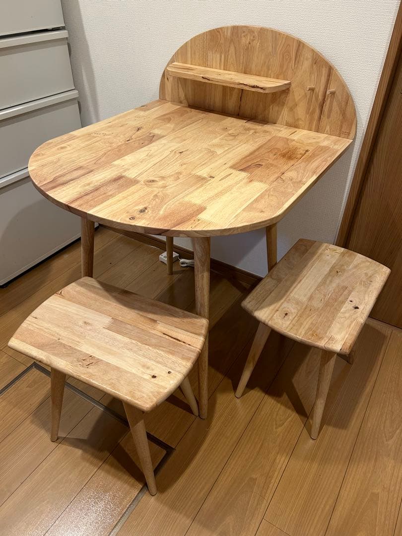 ダイニングテーブルセット コンパクト 北欧 2人掛け 椅 ナチュラル 半円
