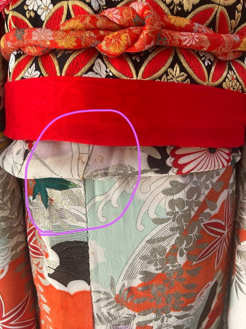 5歳　6歳　7歳　七五三　アンティーク正絹着物、帯、帯揚げ、帯締め、しごきセット