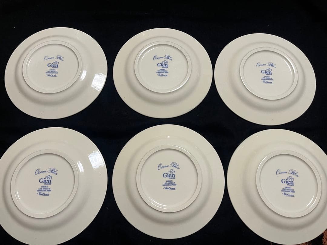 ジアン　Gien オワゾブルー　フルーツ　6枚セット　オリジナル箱　ケーキ皿