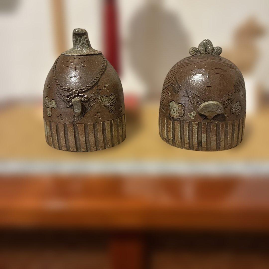 とこなめ焼き　庄山作　お雛人形　置物