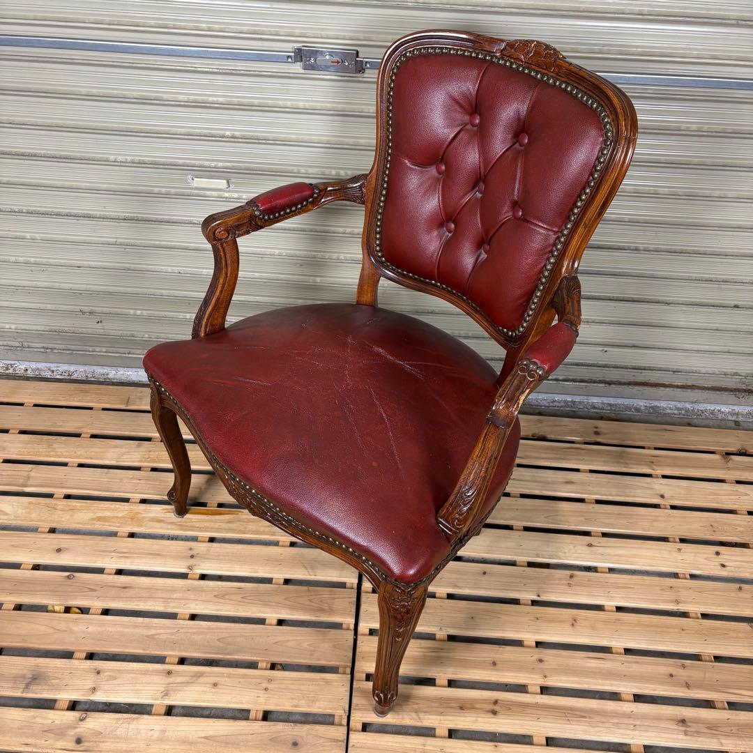 【送料込】ロココ調　アームチェア　アンティーク家具　ヴィンテージ　チェア