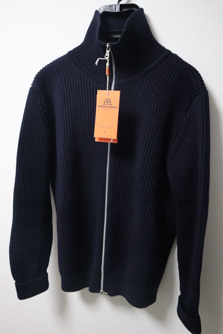 ANDERSEN-ANDERSEN ドライバーズニット　ネイビー　ウール　M