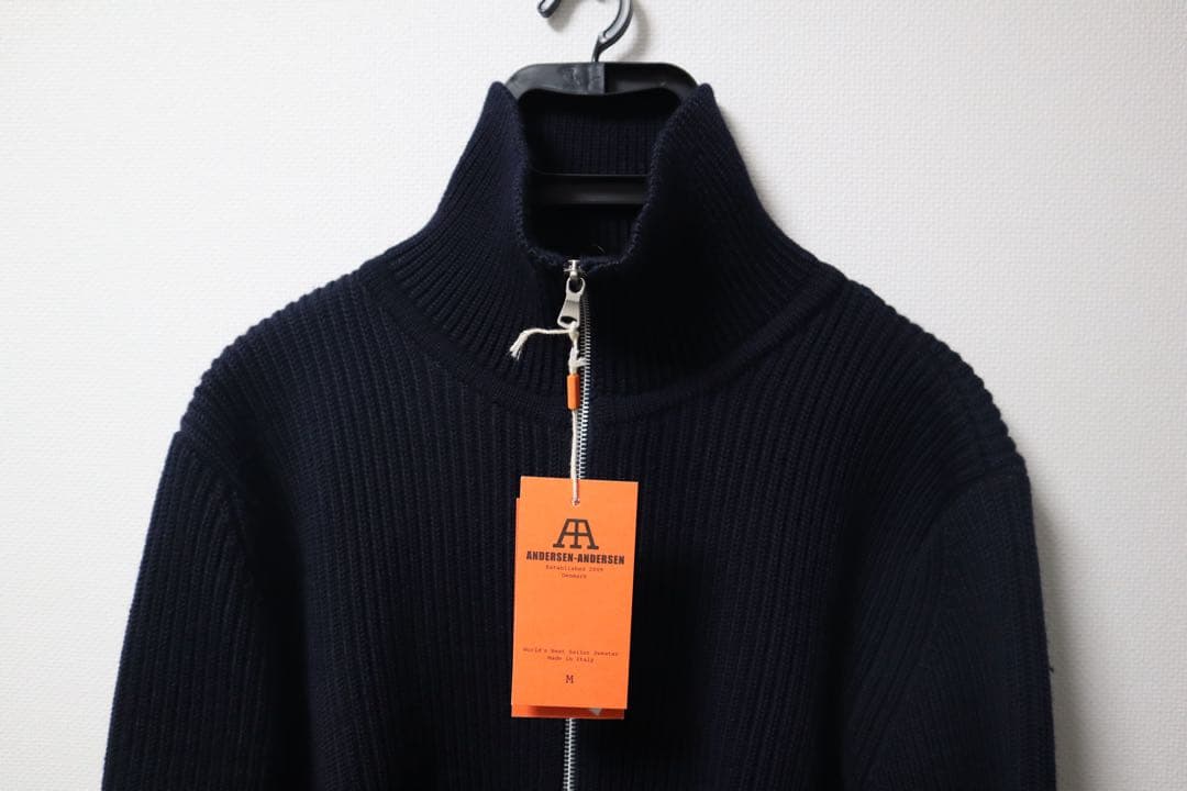 ANDERSEN-ANDERSEN ドライバーズニット　ネイビー　ウール　M