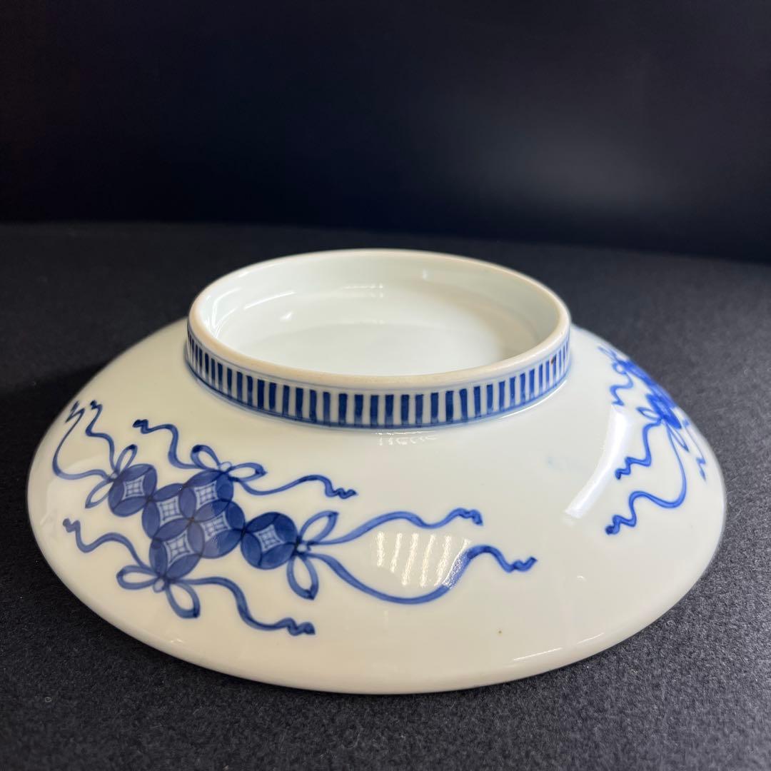 時代　色鍋島　八寸皿　塗木箱付　直径21㎝　東Y8-0109☆2Fタサオ