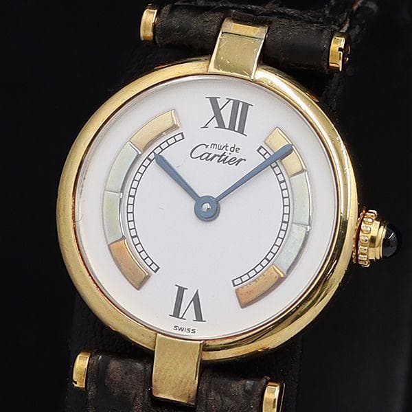Cartier カルティエ ヴェルメイユ 白文字盤 QZ SV925