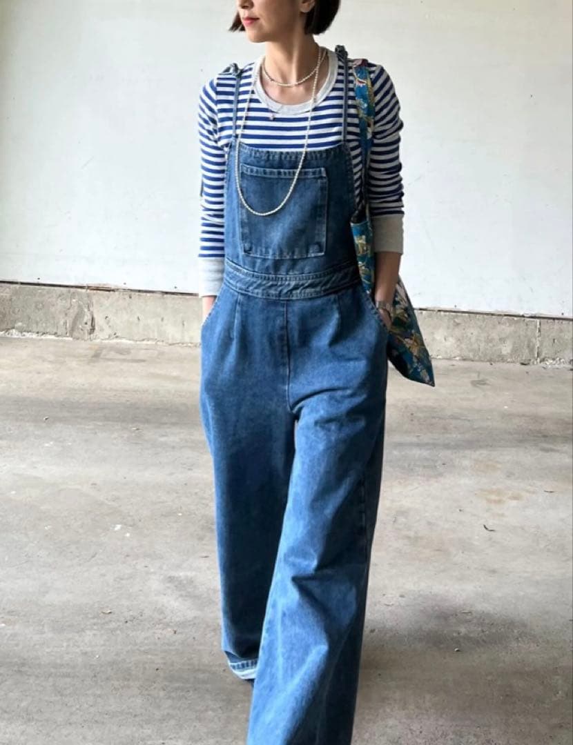 【超美品‼︎】CHECK&COFFEE デニムサロペット