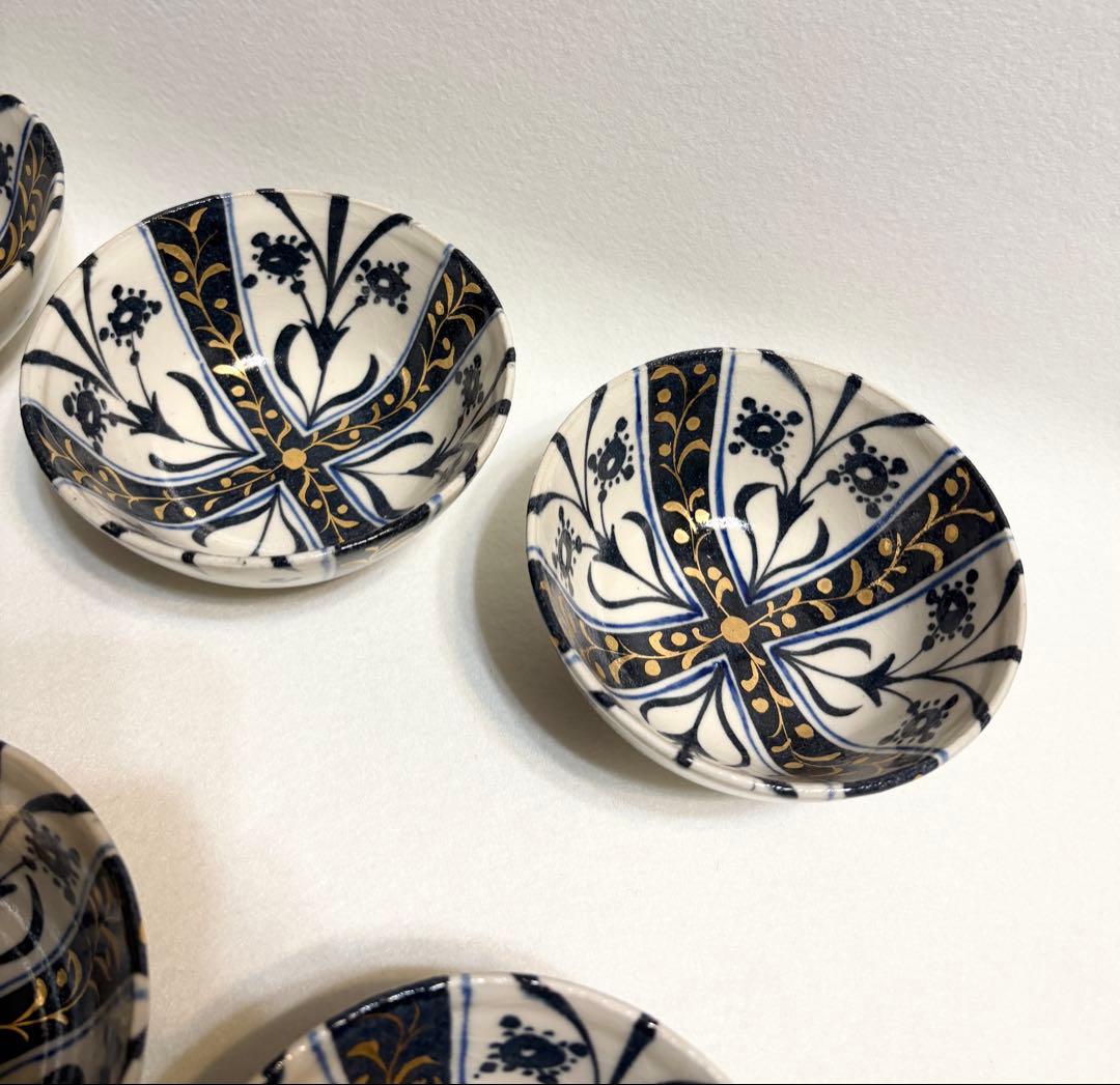 幸兵衛窯 白釉藍彩ボウル 鉢 加藤卓男 監修 オリエントの夢 6客 食器