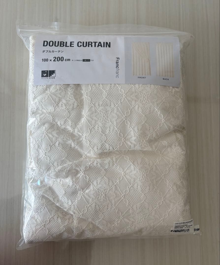 Francfranc フランフラン レーシー×プレン ダブル カーテン