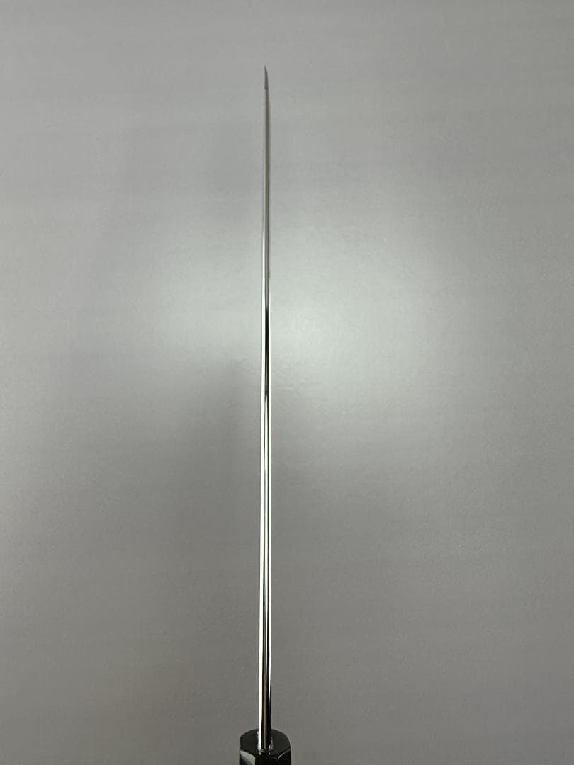 5535切付柳刃包丁 尺 ウルトラ鏡面仕上げ 刺身包丁 黒檀黒水牛一本銀巻八角柄