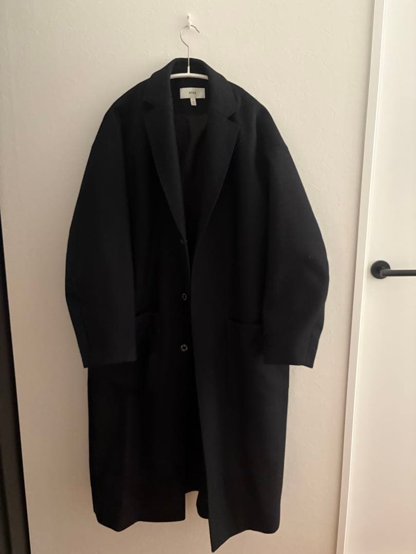 HYKEウールショップコートチェスターコートカバー付き