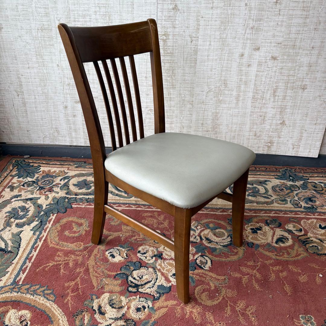 ② 昭和レトロ カリモク ダイニングチェア 木製椅子 古家具 グレー ビンテージ
