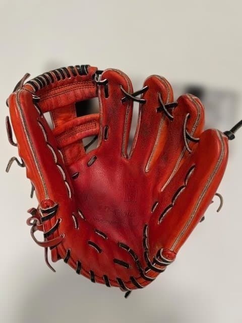 赤 レザー 硬式野球グローブハイゴールド 内野手用