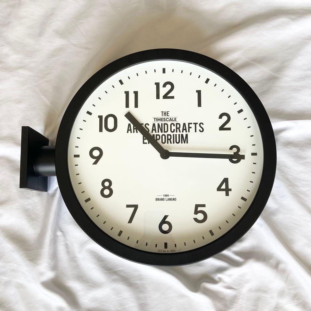 ほぼ未使用　インターフォルム　両面時計　ダブルフェイスクロック　インダストリアル