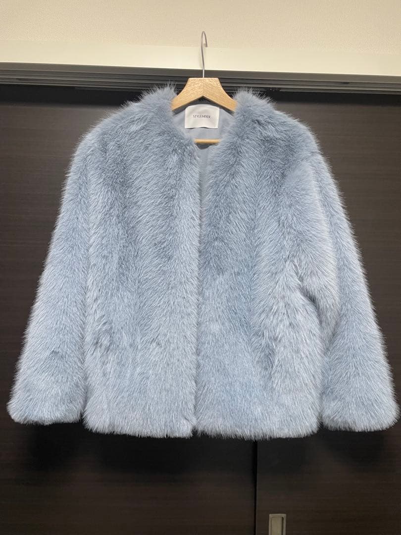 STYLEMIXER ノーカラーファー ジャケット