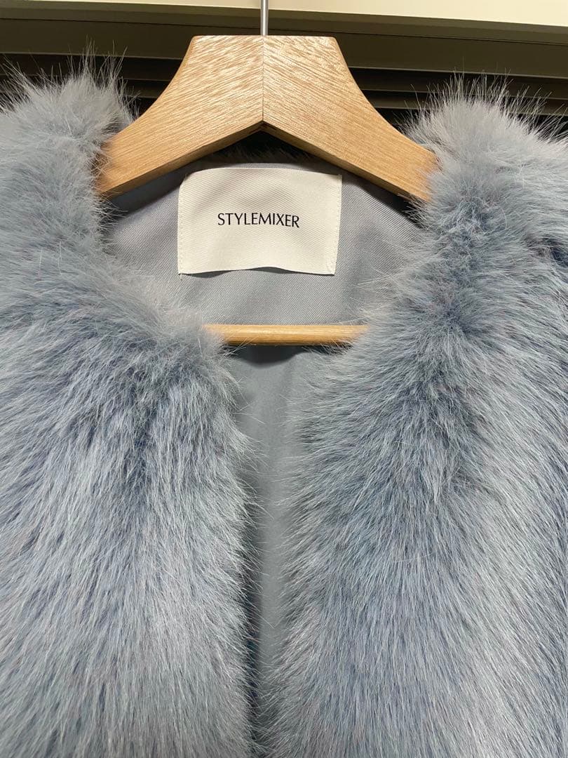STYLEMIXER ノーカラーファー ジャケット