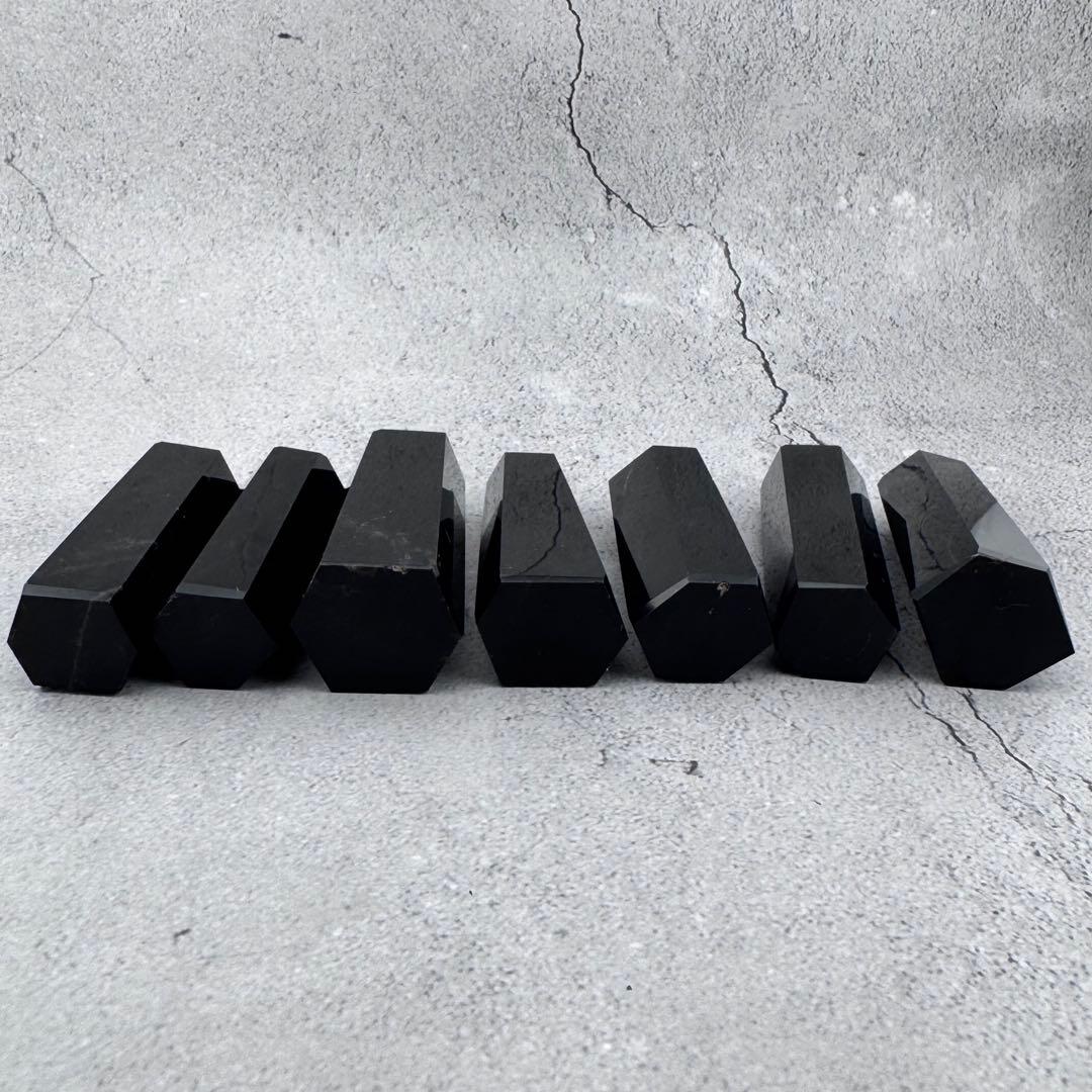 G-9モリオン六角ポイント　黒水晶タワー　天然石クリスタル　パワーストーン七星陣