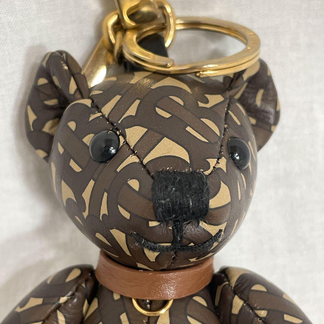 美品✨　バーバリー　TB柄　トーマスベアー　レザー　キーホルダー