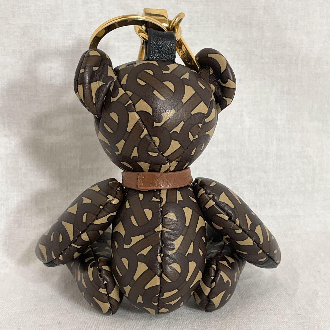 美品✨　バーバリー　TB柄　トーマスベアー　レザー　キーホルダー