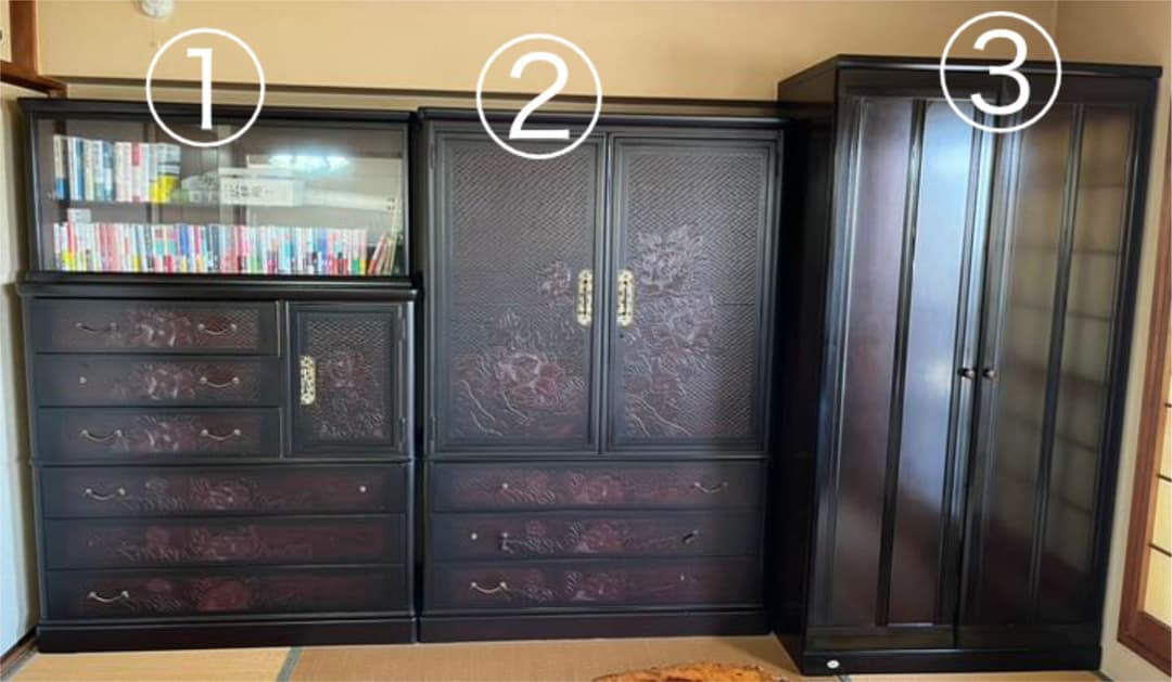 鎌倉彫 高級 和箪笥 タンス アンティーク ②のみ