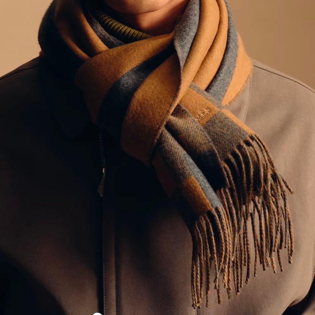 HERMES エルメス　2024aw 国内ブティック購入　カシミヤマフラー 美品