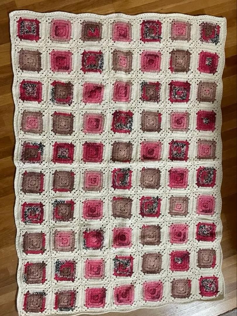 OPAL毛糸グラニースクエア編み物ブランケット