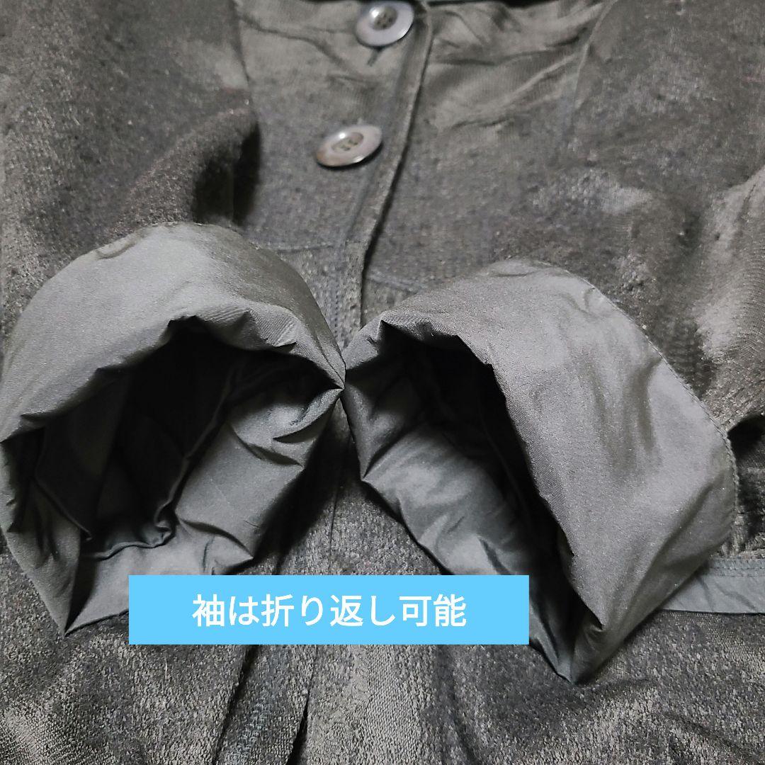 EIKO KONDO 黒フリル襟付きロングコート／Aライン／バック編上げデザイン