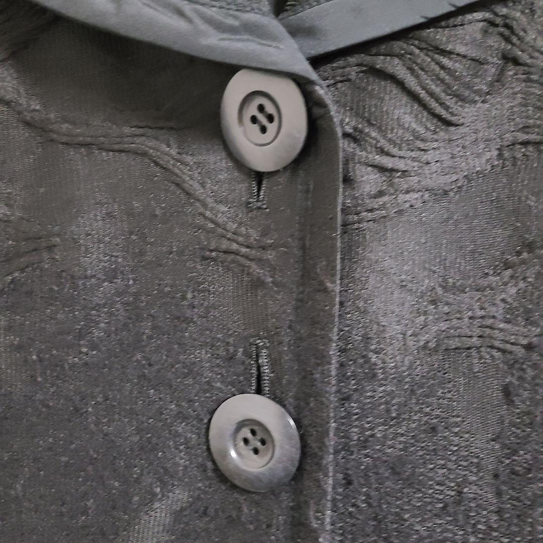 EIKO KONDO 黒フリル襟付きロングコート／Aライン／バック編上げデザイン