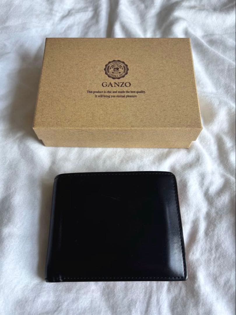 GANZO ガンゾ 折り財布 コードバン レザー 馬革　ブラック