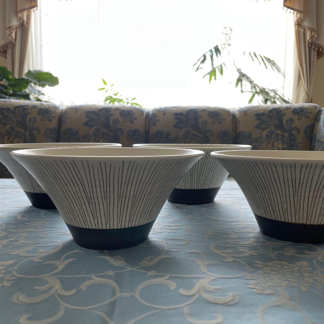 文五郎窯　奥田章　十草そり丼　信楽焼　4個セット