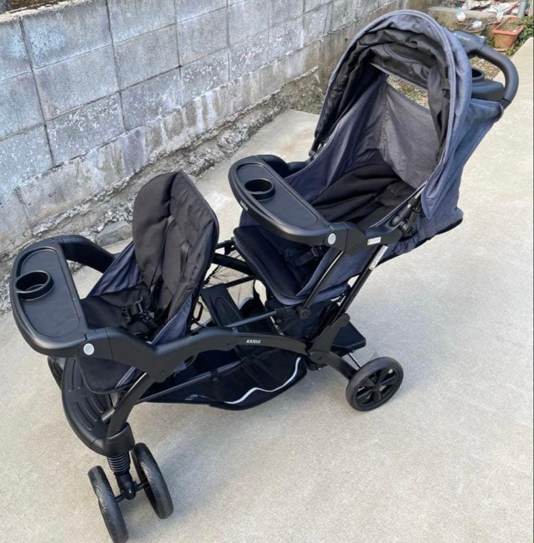 カトージ 二人乗りベビーカー 二人でゴーDX デニム