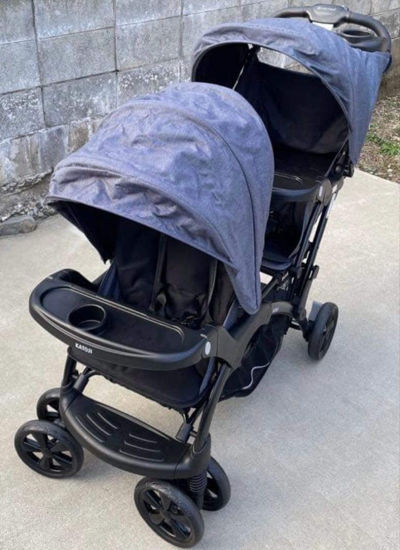 カトージ 二人乗りベビーカー 二人でゴーDX デニム