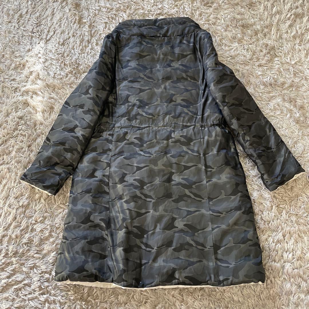 DAMA ダーマコレクション　リバーシブル ダウンコート　カモフラ　迷彩柄　白M