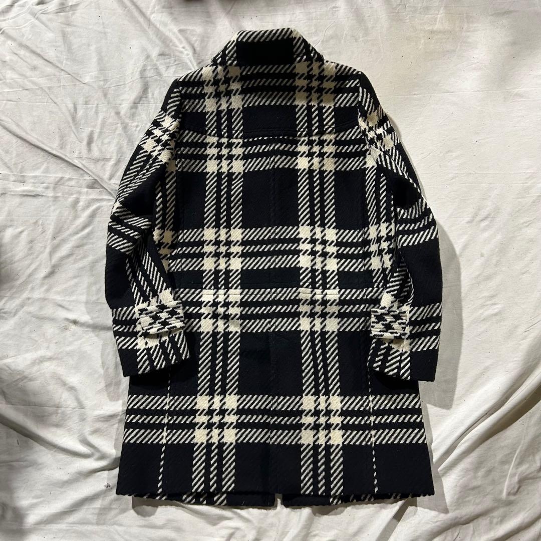 BURBERRY BLUE LABEL チェスターコート 黒白チェック