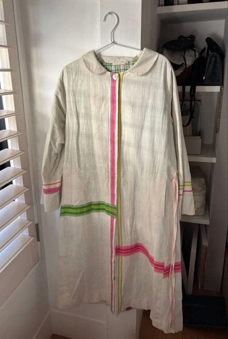 INJIRI アイボリー ストライプ ロングコート (値下げ)