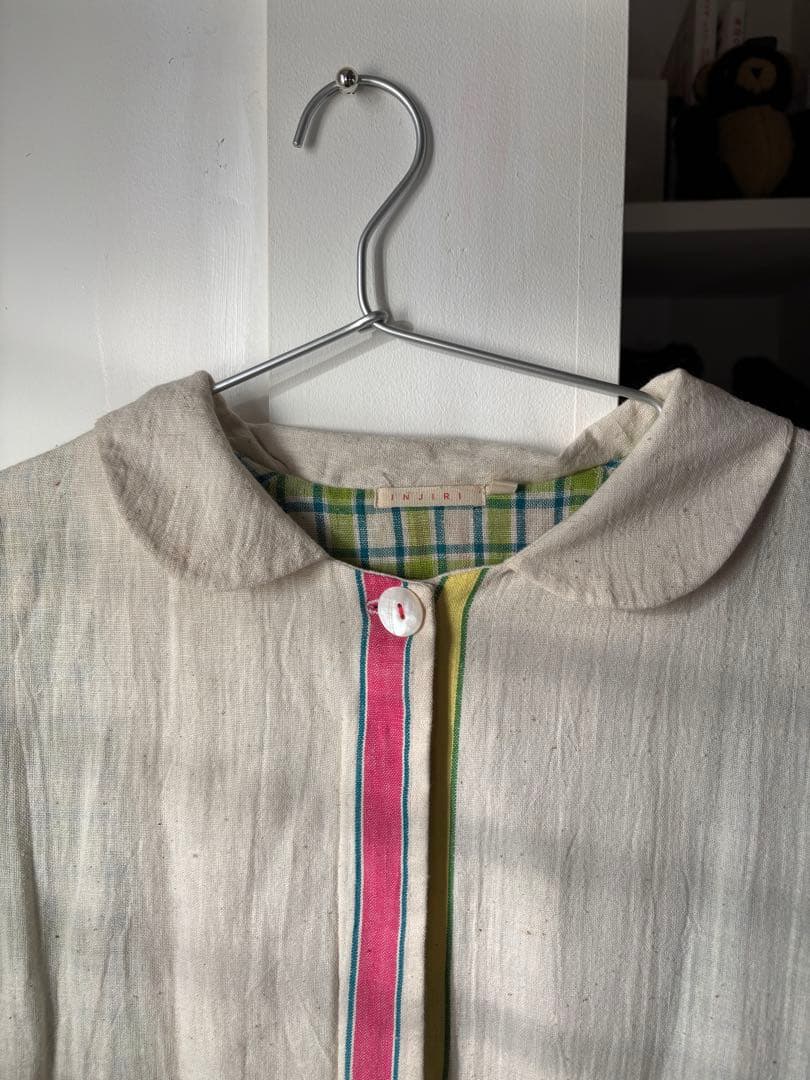 INJIRI アイボリー ストライプ ロングコート (値下げ)