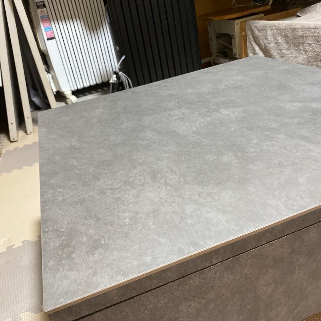 専用　週末割引！　早い者勝ち　グレー 石目調 ローテーブル 引き出し2杯付き