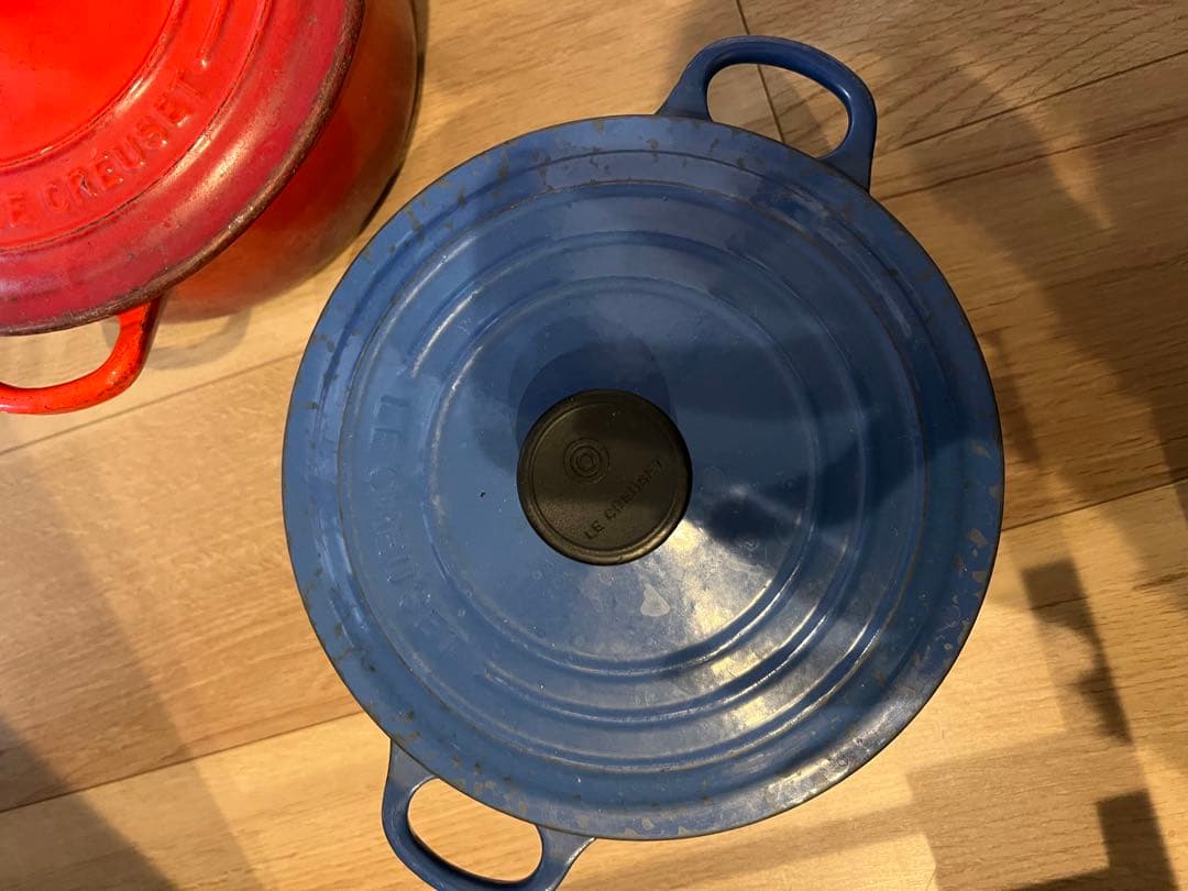 セット配送可能！ル・クルーゼ LE CREUSET 青 20cm両手鍋
