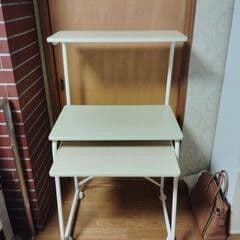 ホワイト 3段パソコンデスク