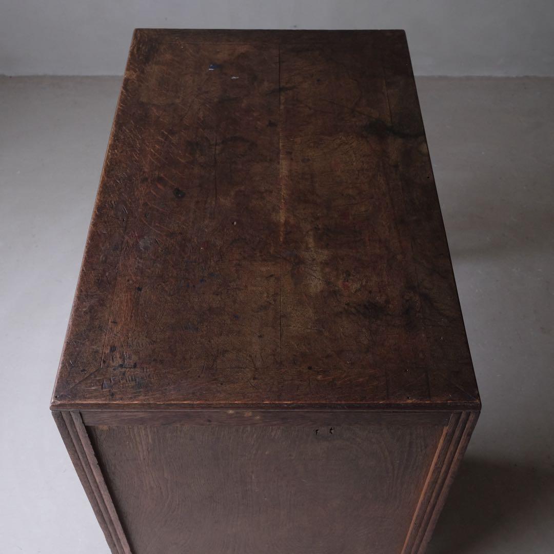 楢材 ５杯抽斗 片袖机　デスク テーブル 引き出し 古家具 アンティーク レトロ