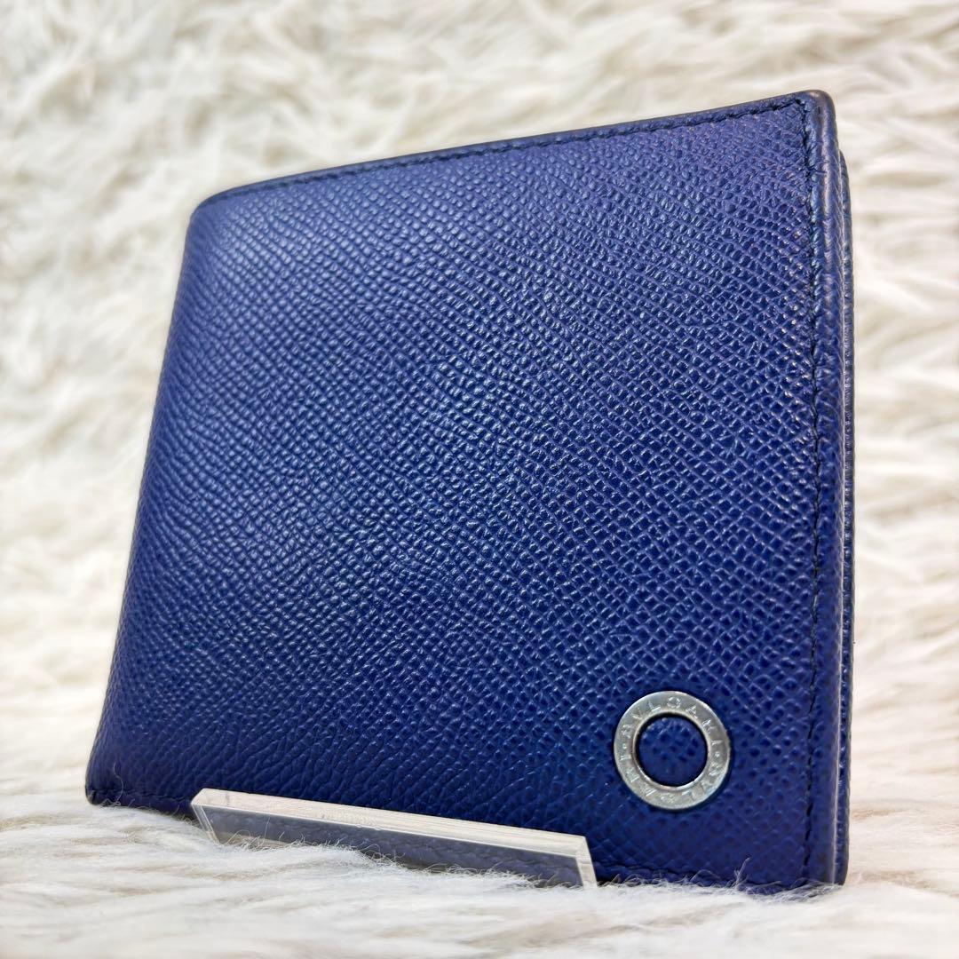 美品✨BVLGARI ブルガリ マン 折り財布 ビーゼロワン ブルー