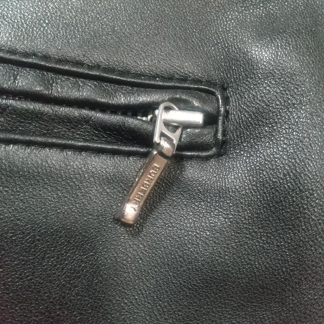 バーバリーブラックレーベル ライダース ブルゾン 革ジャン ラムレザー アウター