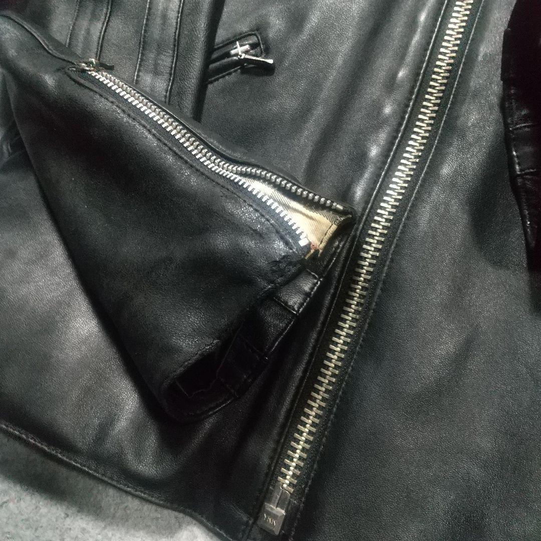 バーバリーブラックレーベル ライダース ブルゾン 革ジャン ラムレザー アウター