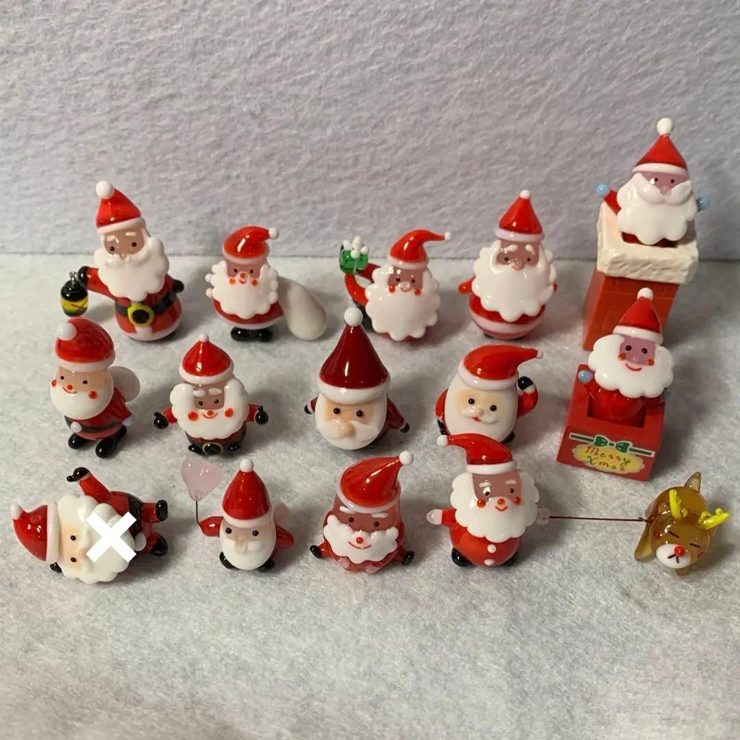 ガラス細工　ミニチュア　サンタ　クリスマス