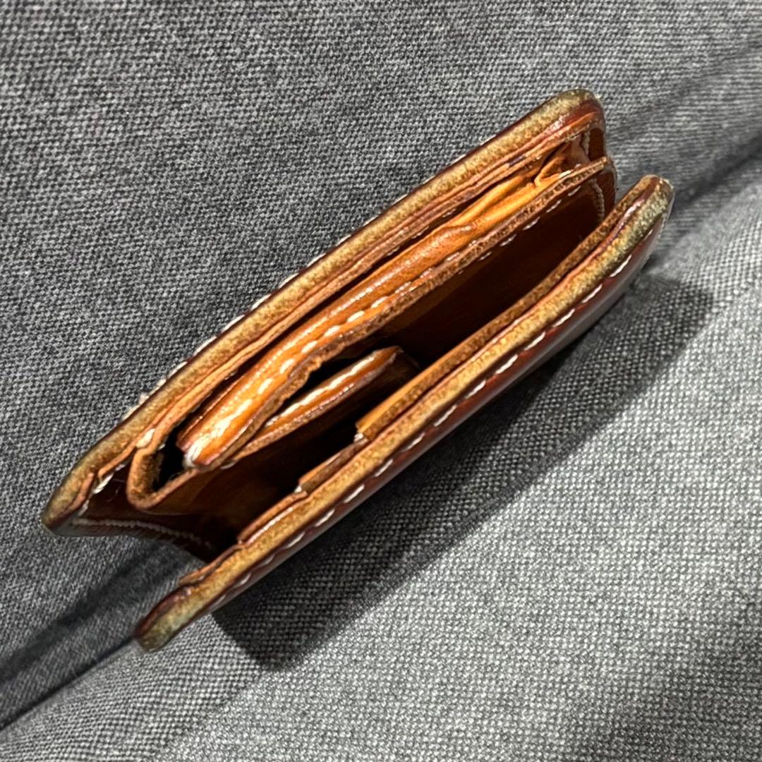 希少 RED WING 二つ折り財布 本革 USAブーツレザー使用（ブラウン）