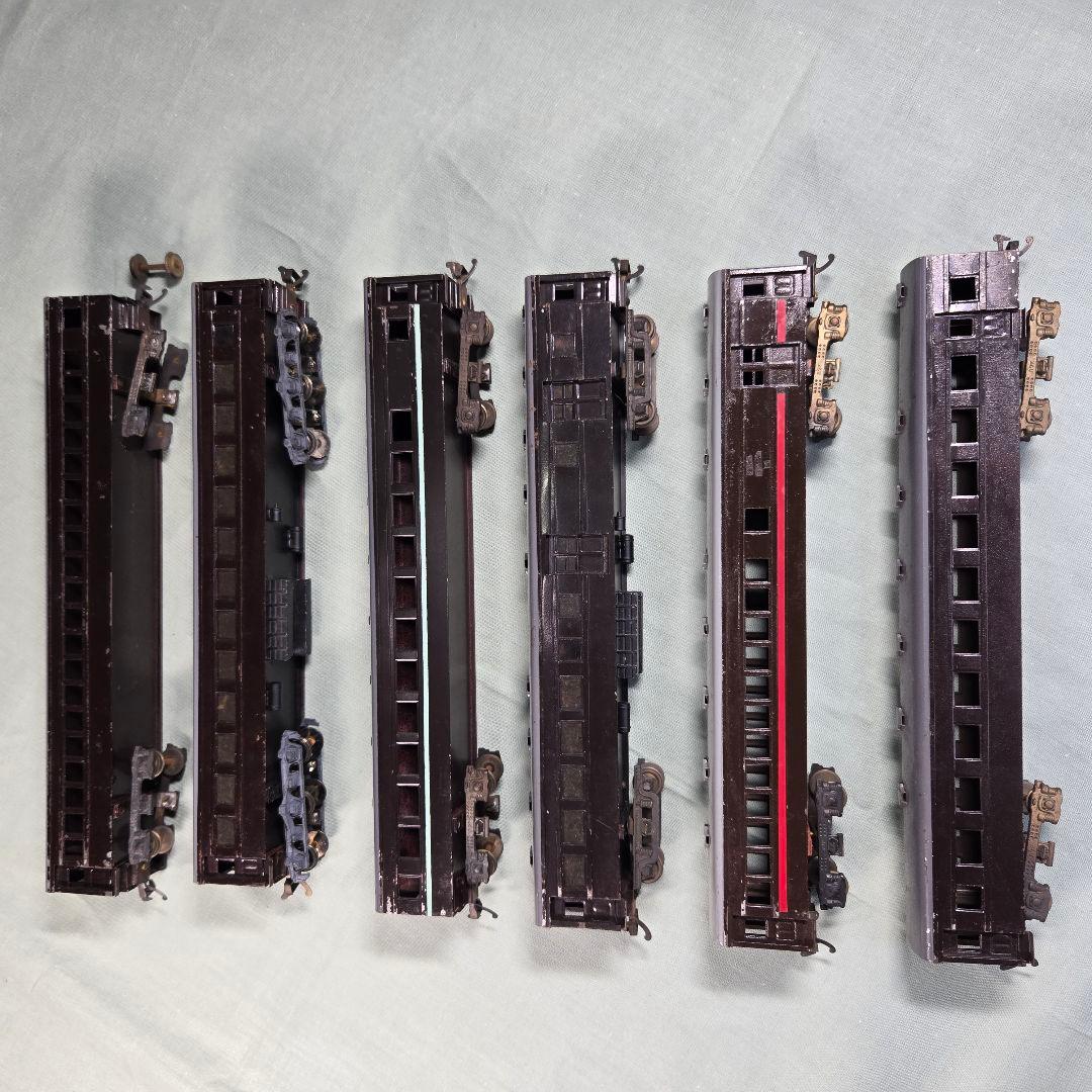 HO金属製客車6両(Aセット)。ジャンク品。