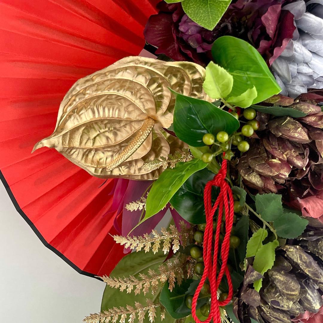 【特大1mサイズ 正月しめ縄リース】モダン迎春装飾｜店舗・商業用 光触媒フラワー