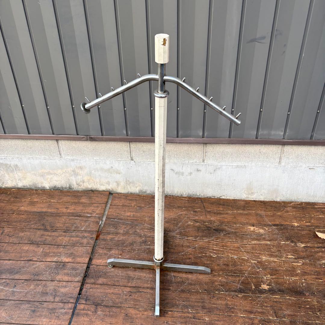 C1 昭和レトロ アイアンハンガーラック 金属製 店舗什器 アーム付き 業務用